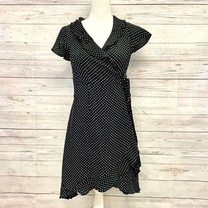 Pink Wheels The Olivia Polka Dot Ruffle Wrap Dress
